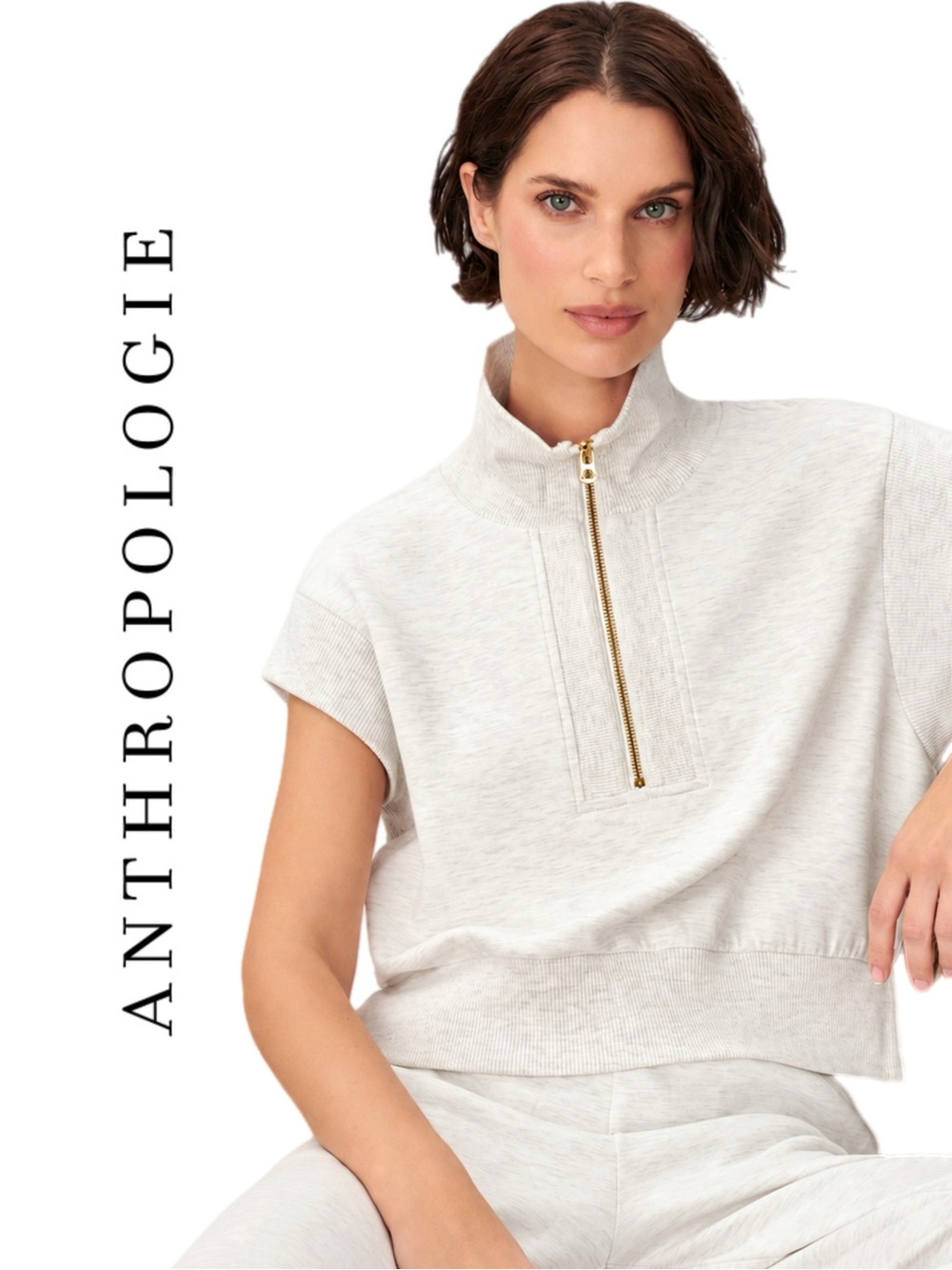 Anthropologie Varley Kelly Half-Zip Muscle Pullover